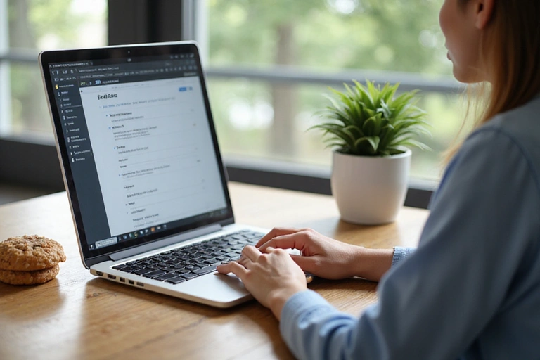 Person managing cookie settings on a laptop